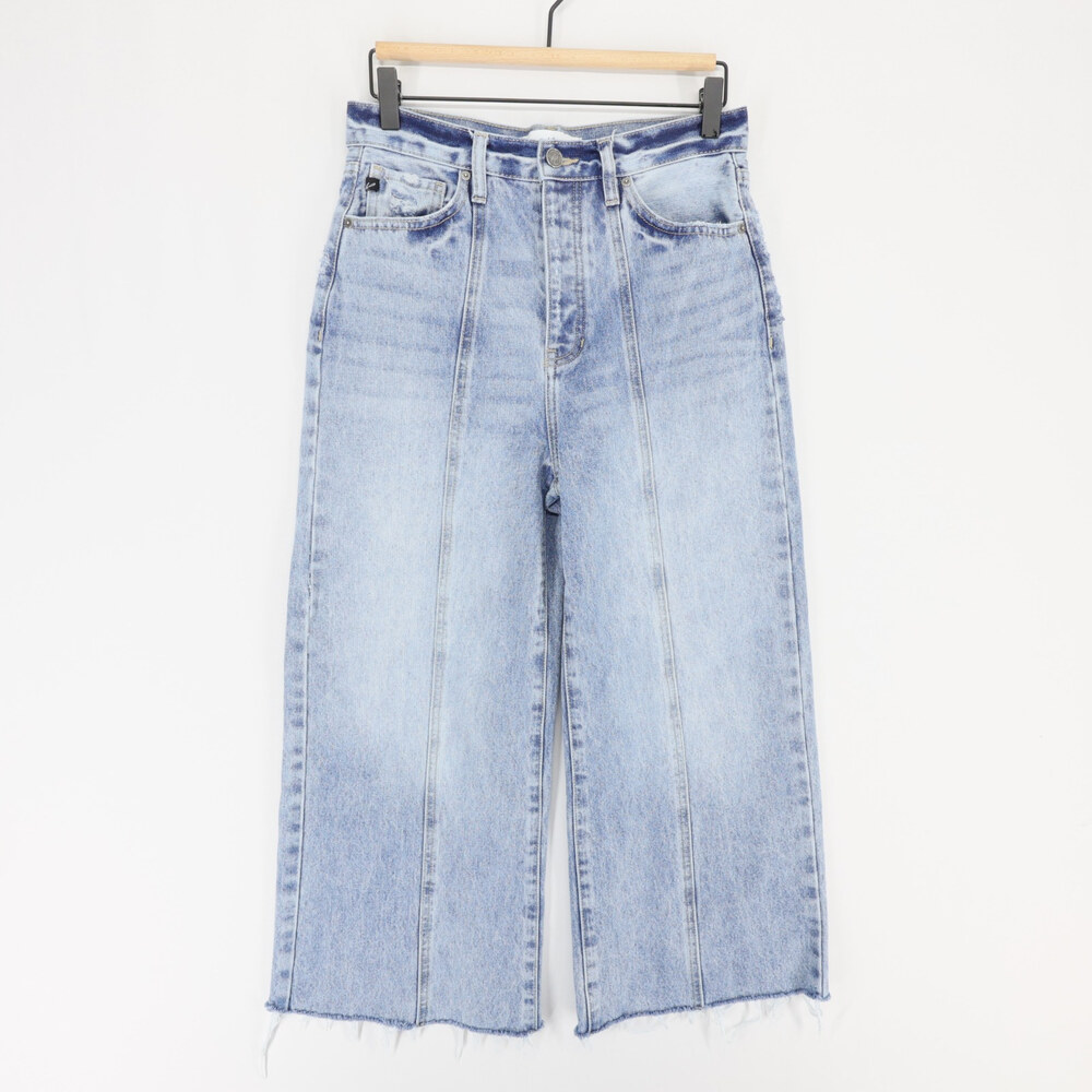 Kancan Mara Jeans Womens 5 26 Blue Light Wash Wide Leg High Rise Button Fly